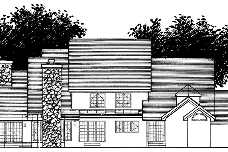Architectural House Design - Exterior - Rear Elevation for Contemporary House Plan #320-671 - 4 bed, 3.5 bath