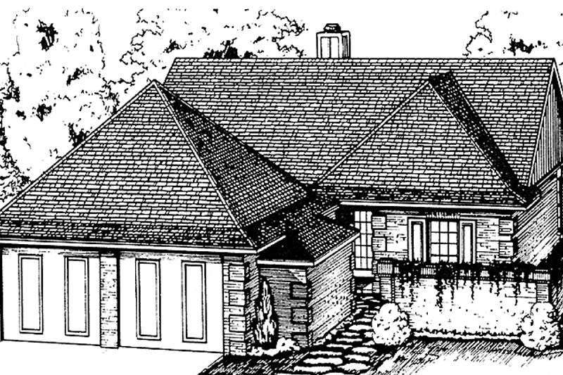 Home Plan - European Exterior - Front Elevation Plan #45-488