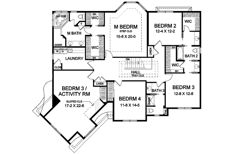 Dream House Plan - Floor Plan - Upper Floor for Craftsman House Plan #328-378 - 4 bed, 3.5 bath