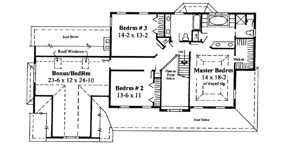 Farmhouse Floor Plan - Upper Floor Plan #75-147
