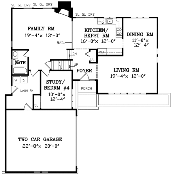 Architectural House Design - Contemporary Floor Plan - Main Floor Plan #314-263