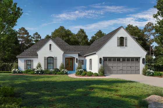 Exterior - Front Elevation 3 for European House Plan #430-121 - 4 bed, 2 bath