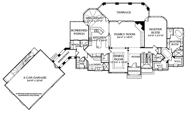 Architectural House Design - Country Floor Plan - Main Floor Plan #453-233