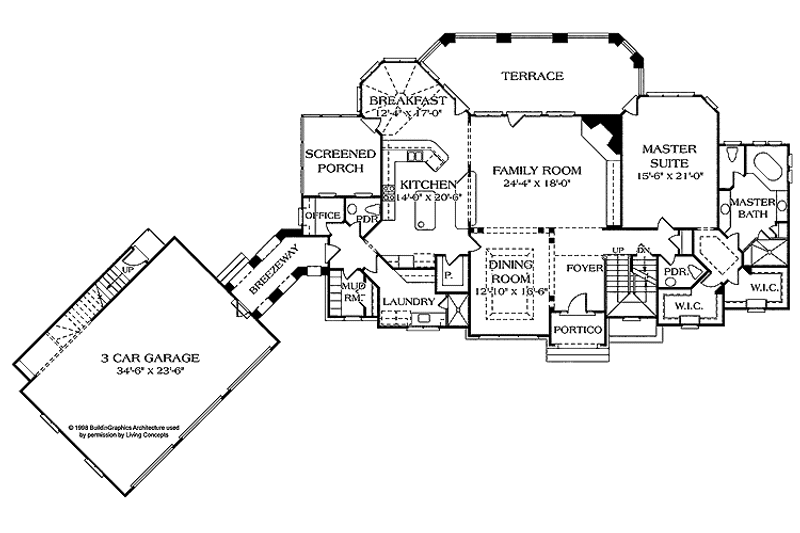 Home Plan - Floor Plan - Main Floor for Country House Plan #453-233 - 6 bed, 4 bath