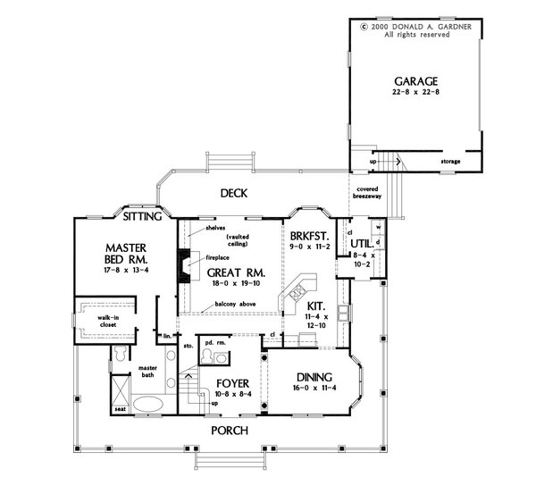 House Blueprint - Country Floor Plan - Main Floor Plan #929-1203