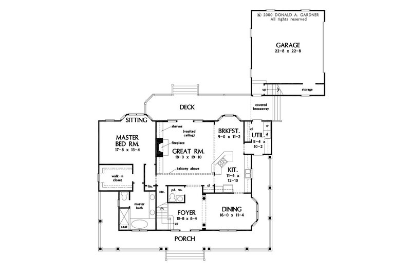 Home Plan - Floor Plan - Main Floor for Country House Plan #929-1203 - 4 bed, 2.5 bath
