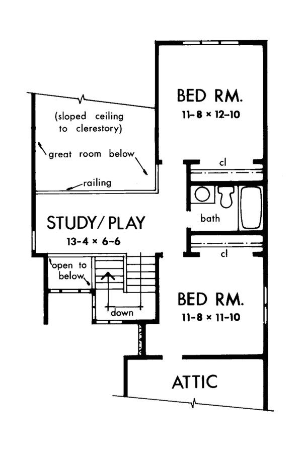 Home Plan - Contemporary Floor Plan - Upper Floor Plan #929-70