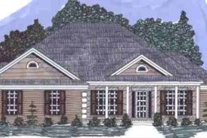 Southern Exterior - Front Elevation Plan #69-150
