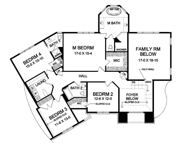 Home Plan - Classical Floor Plan - Upper Floor Plan #328-379