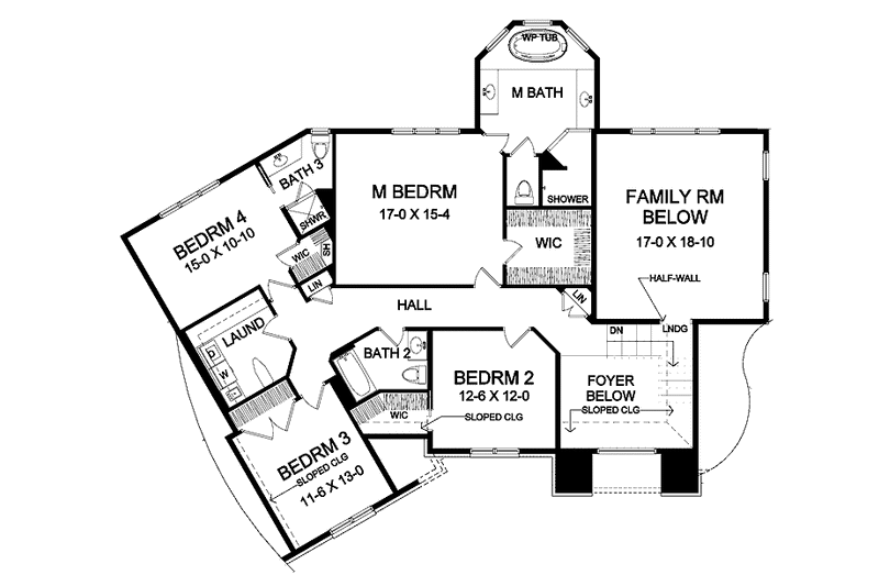 Home Plan - Floor Plan - Upper Floor for Classical House Plan #328-379 - 4 bed, 3.5 bath