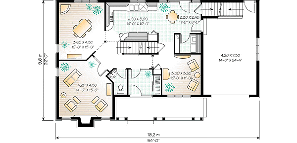 House Blueprint - Traditional Floor Plan - Main Floor Plan #23-2156