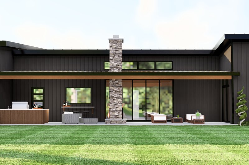 House Blueprint - Exterior - Outdoor Living for Barndominium House Plan #1064-455 - 3 bed, 2.5 bath