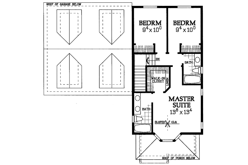 Home Plan - Floor Plan - Upper Floor for Victorian House Plan #72-1109 - 3 bed, 2.5 bath