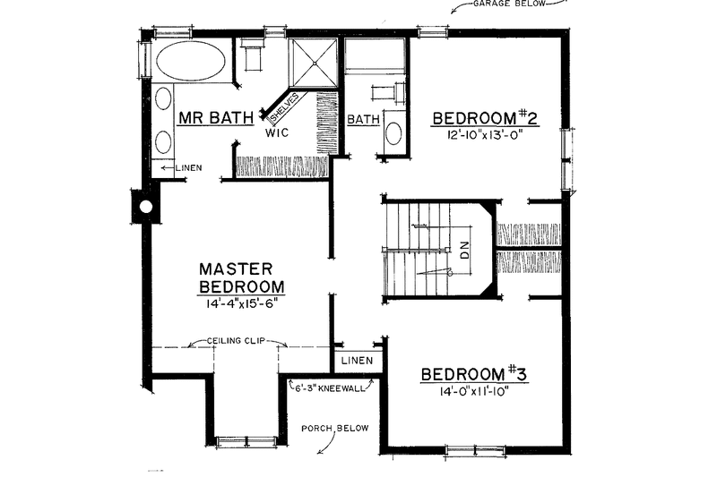 Home Plan - Floor Plan - Upper Floor for Victorian House Plan #1016-78 - 3 bed, 2.5 bath