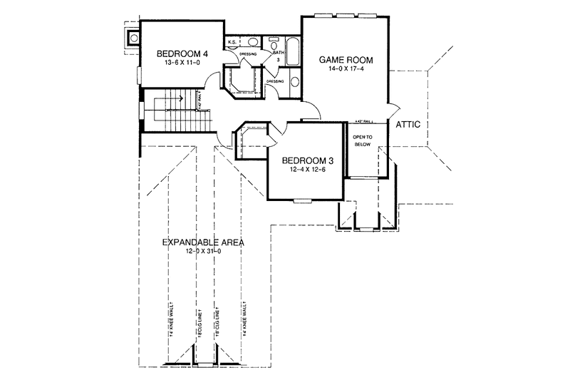 Dream House Plan - Floor Plan - Upper Floor for Country House Plan #952-117 - 4 bed, 3 bath