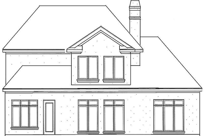 Home Plan - Exterior - Rear Elevation for Country House Plan #410-3592 - 3 bed, 3.5 bath