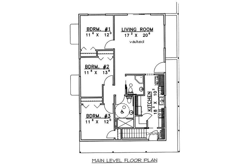 Dream House Plan - Floor Plan - Main Floor for Log House Plan #117-547 - 3 bed, 3 bath