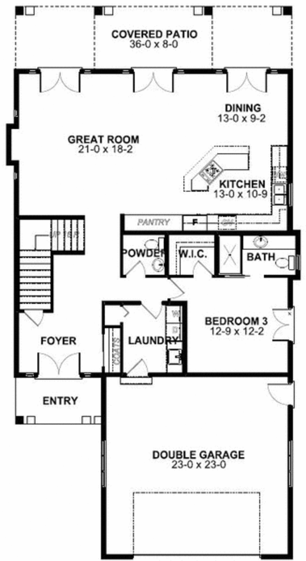 Beach Floor Plan - Main Floor Plan #126-154