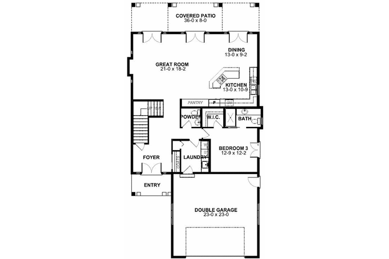 Dream House Plan - Floor Plan - Main Floor for Beach House Plan #126-154 - 3 bed, 4.5 bath