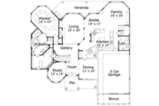 Mediterranean Style House Plan - 5 Beds 3 Baths 4398 Sq/Ft Plan #411-182 