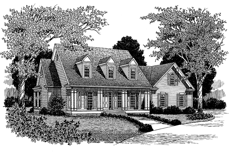 Home Plan - Exterior - Front Elevation 3 for Classical House Plan #453-121 - 4 bed, 3 bath