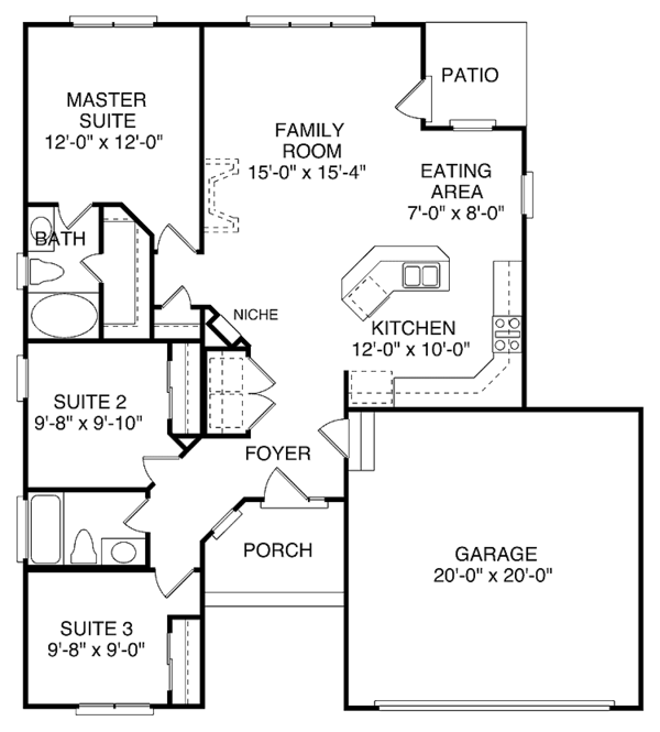 Home Plan - Colonial Floor Plan - Main Floor Plan #453-262