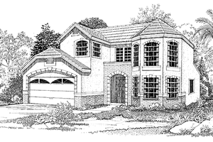 Mediterranean Exterior - Front Elevation Plan #72-913