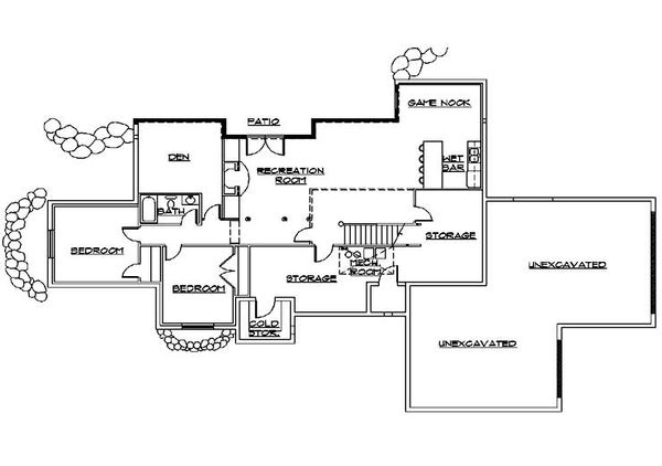 Dream House Plan - Ranch Floor Plan - Lower Floor Plan #5-387