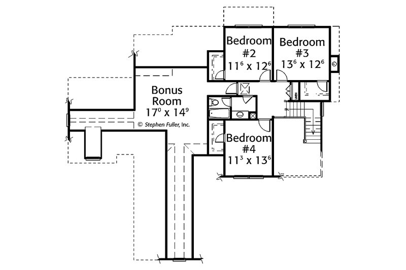 Dream House Plan - Floor Plan - Upper Floor for Country House Plan #429-431 - 4 bed, 2.5 bath