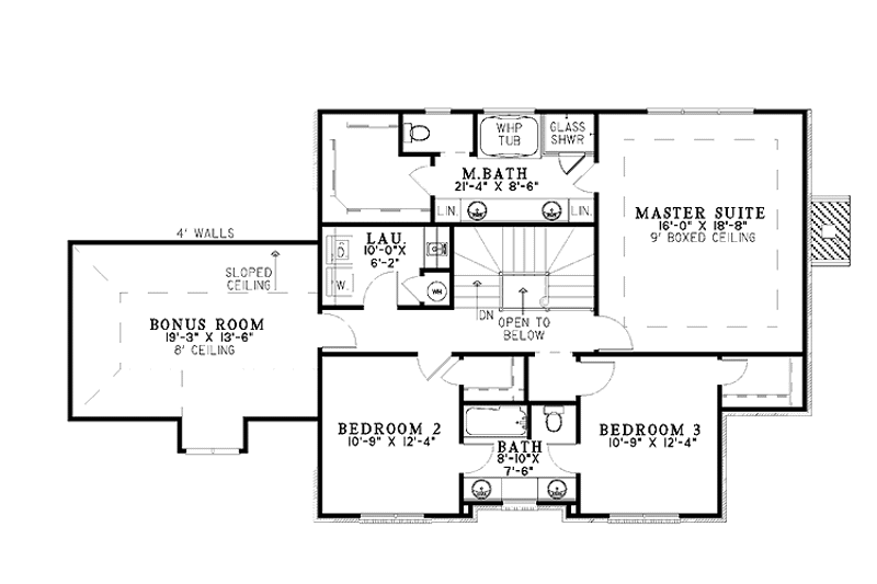 Home Plan - Floor Plan - Upper Floor for European House Plan #17-2768 - 3 bed, 2.5 bath