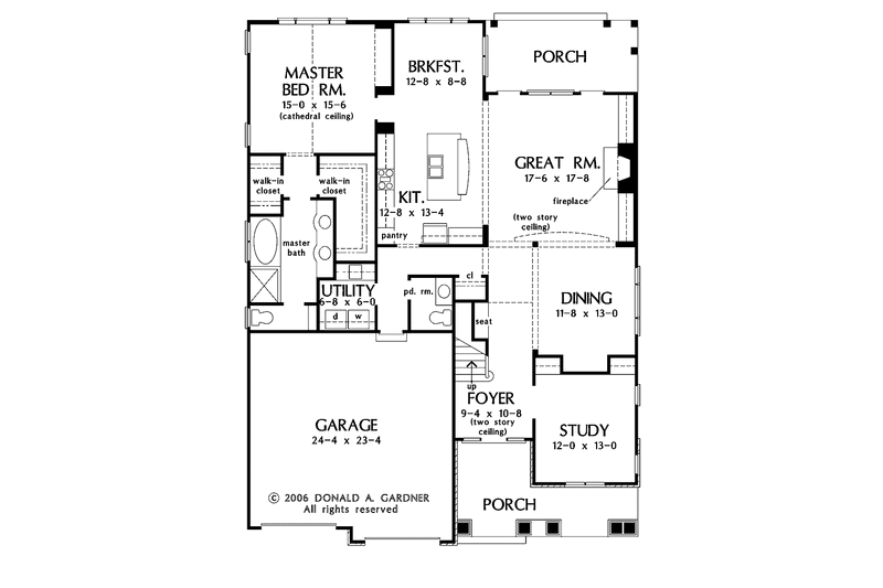 Home Plan - Floor Plan - Main Floor for Craftsman House Plan #929-804 - 4 bed, 4.5 bath
