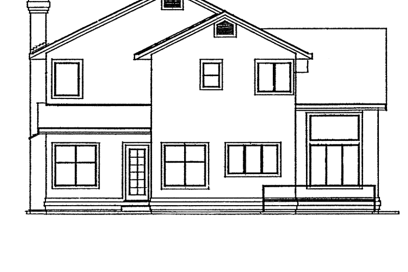 Home Plan - Exterior - Rear Elevation for Adobe / Southwestern House Plan #47-769 - 3 bed, 3 bath