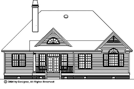 Exterior - Rear Elevation for Country House Plan #929-532 - 3 bed, 2 bath