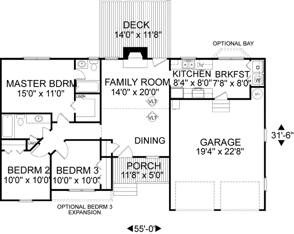 Home Plan - Traditional Floor Plan - Main Floor Plan #56-106