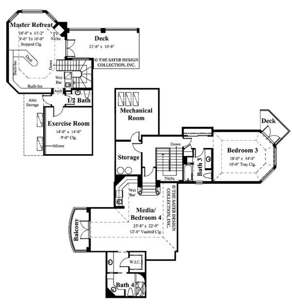 Dream House Plan - Mediterranean Floor Plan - Upper Floor Plan #930-414