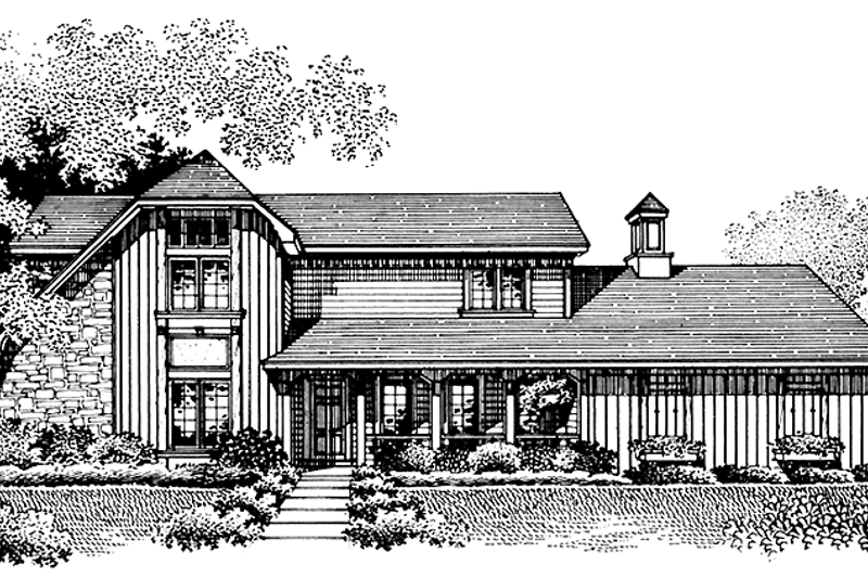 Architectural House Design - Country Exterior - Front Elevation Plan #45-464