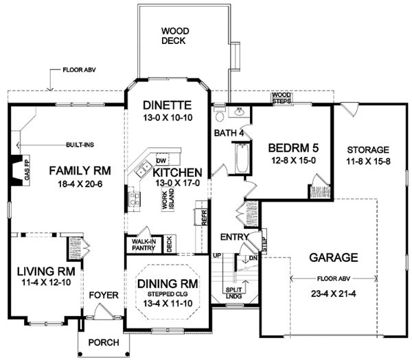 Home Plan - Traditional Floor Plan - Main Floor Plan #328-330