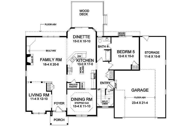 Home Plan - Floor Plan - Main Floor for Traditional House Plan #328-330 - 4 bed, 4 bath
