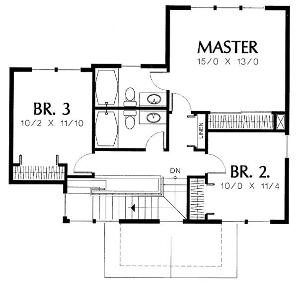 Home Plan - Craftsman Floor Plan - Upper Floor Plan #48-776