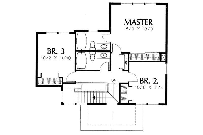 Home Plan - Floor Plan - Upper Floor for Craftsman House Plan #48-776 - 3 bed, 2.5 bath