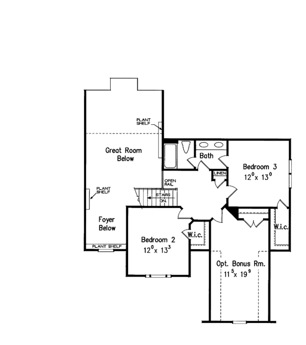 House Design - Colonial Floor Plan - Upper Floor Plan #927-586