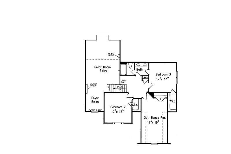 House Blueprint - Floor Plan - Upper Floor for Colonial House Plan #927-586 - 4 bed, 3 bath