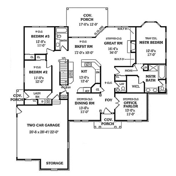 Dream House Plan - Colonial Floor Plan - Main Floor Plan #314-274