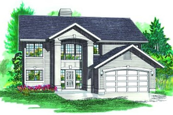 Exterior - Front Elevation for European House Plan #47-581 - 3 bed, 2 bath
