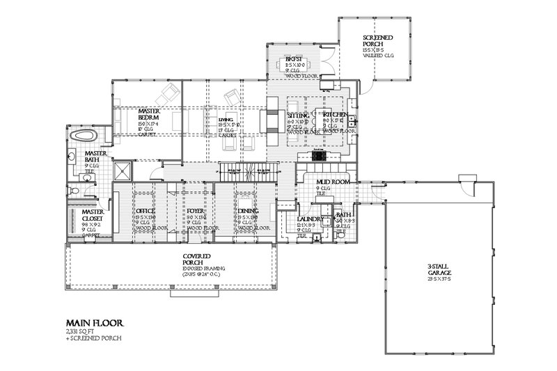House Design - Floor Plan - Main Floor for Country House Plan #901-112 - 3 bed, 2.5 bath
