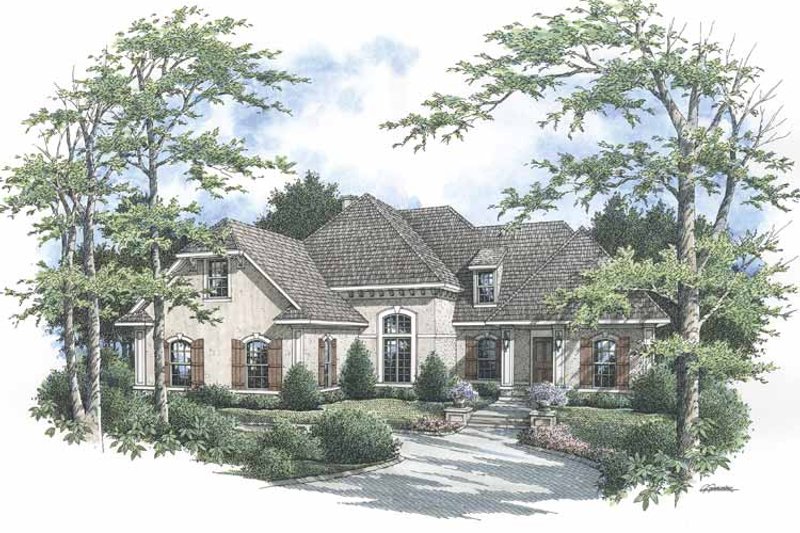 Home Plan - Exterior - Front Elevation 3 for Mediterranean House Plan #45-423 - 3 bed, 2.5 bath