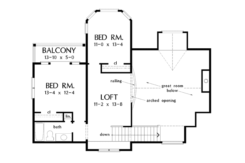 Home Plan - Floor Plan - Upper Floor for Craftsman House Plan #929-411 - 3 bed, 2.5 bath