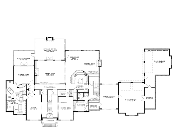 Architectural House Design - Country Floor Plan - Main Floor Plan #17-3346