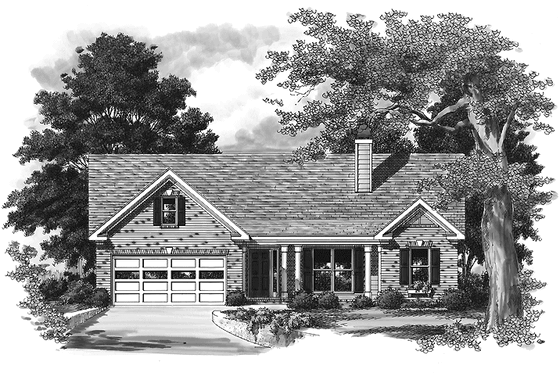 Exterior - Front Elevation 3 for Country House Plan #927-330 - 3 bed, 2 bath