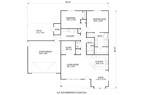 Floor Plan - Other Floor for Ranch House Plan #116-282 - 2 bed, 2 bath